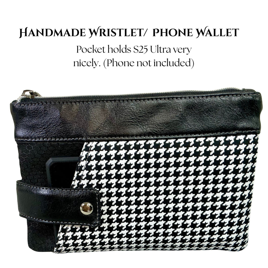 Houndstooth Phone Wallet/Wristlet