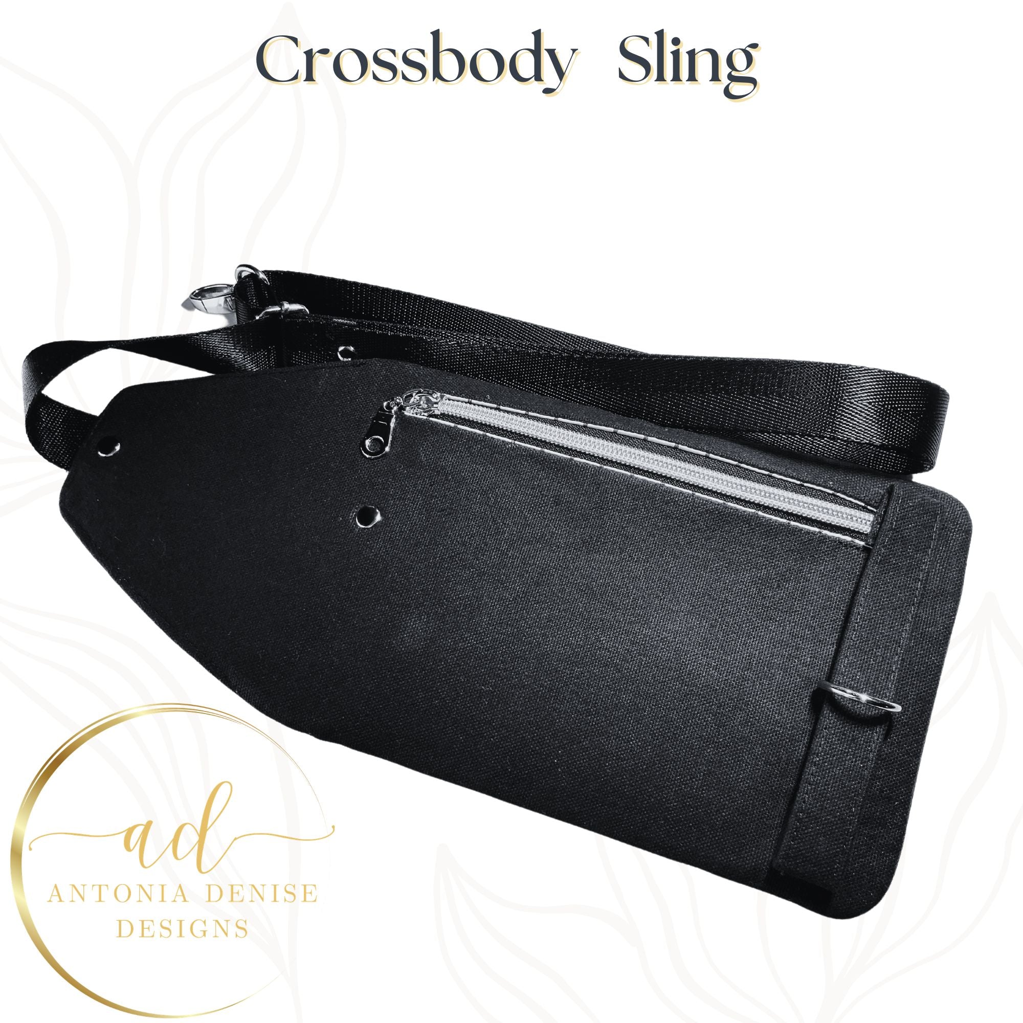 Denim Sling and, Travel Pouch with Adjustable Strap