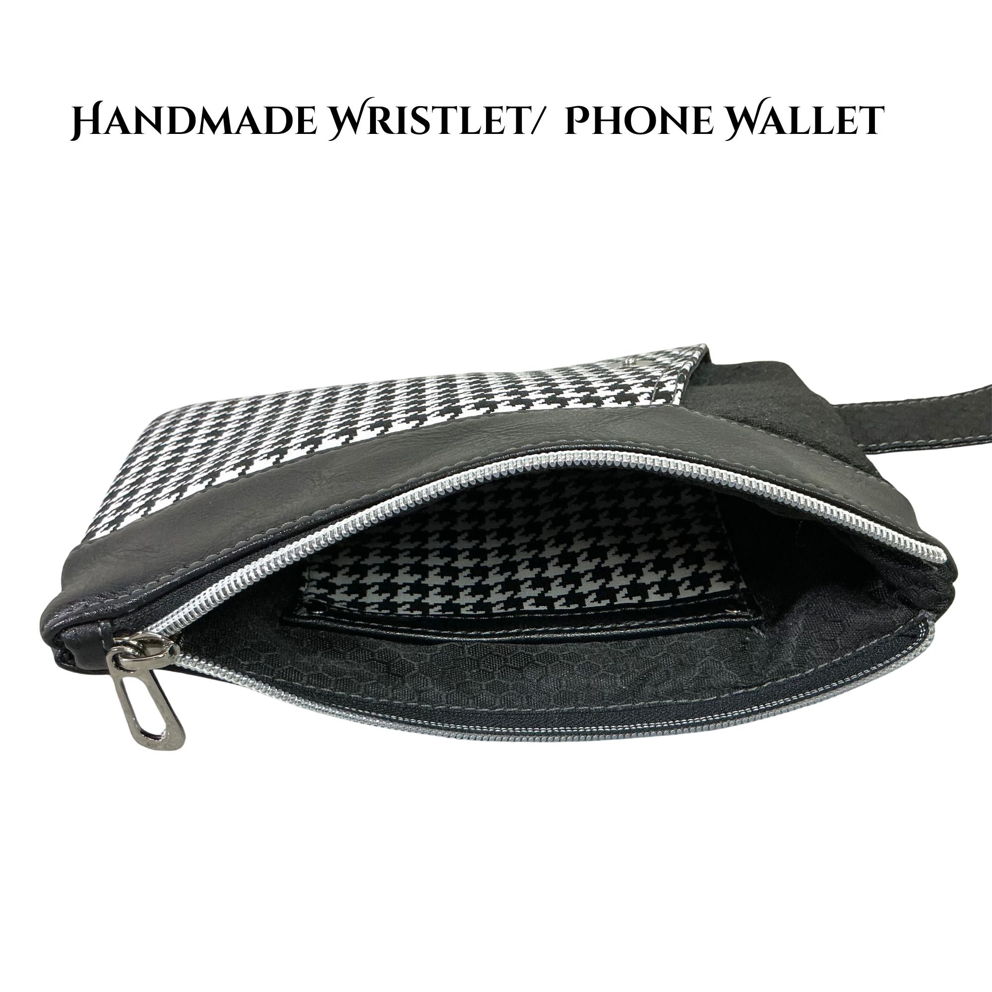 Houndstooth Phone Wallet/Wristlet
