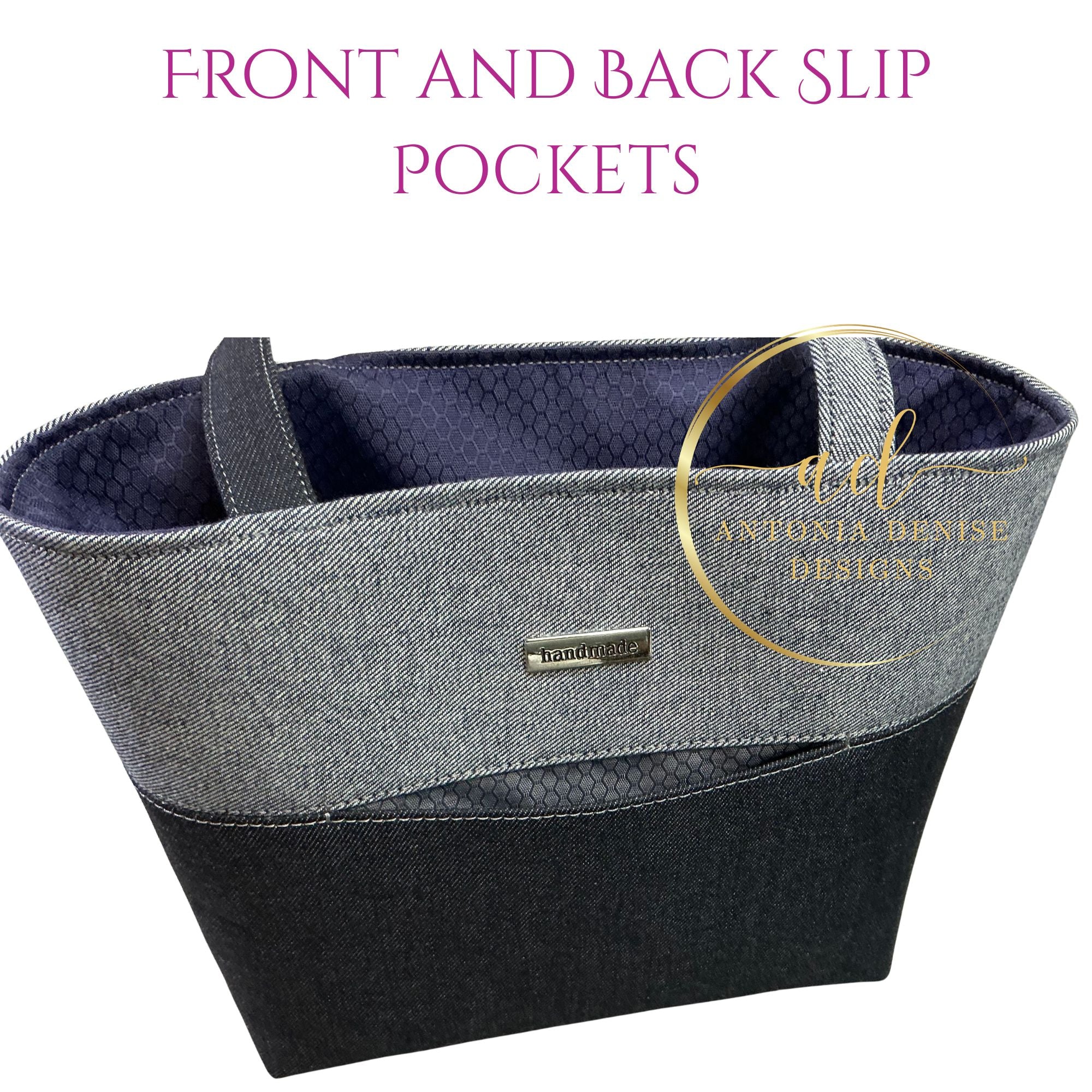 Two Tone  Denim Tote (Medium)